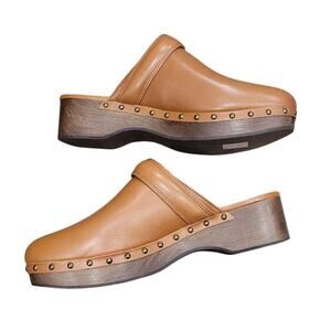Madewell Cecily‎ Clog Women's 9.5 Brown Leather Slip-On Round Toe Comfort
